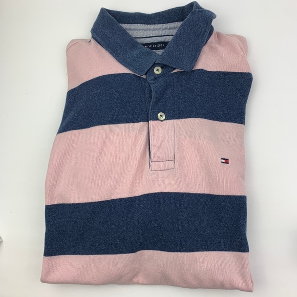 Tommy Hilfiger Other - Tommy Hilfiger Stripped Blue Pink Casual Polo Shir